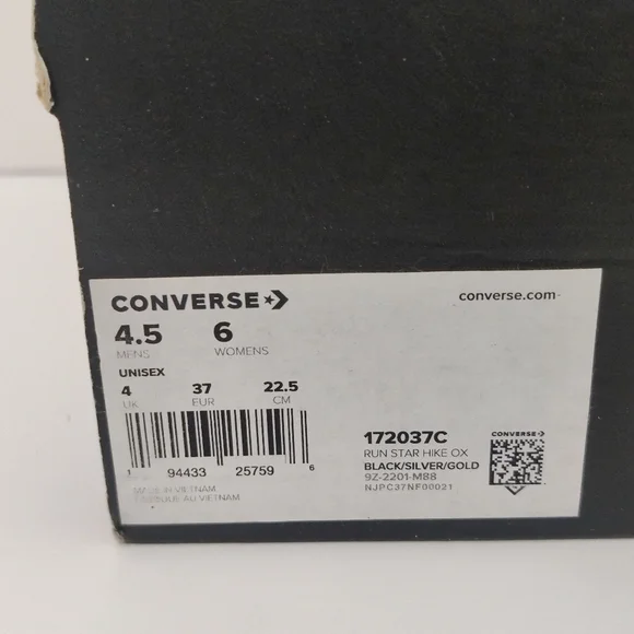 Women's Converse Run Star Hike Low Black 172037C - Picture 7 of 7